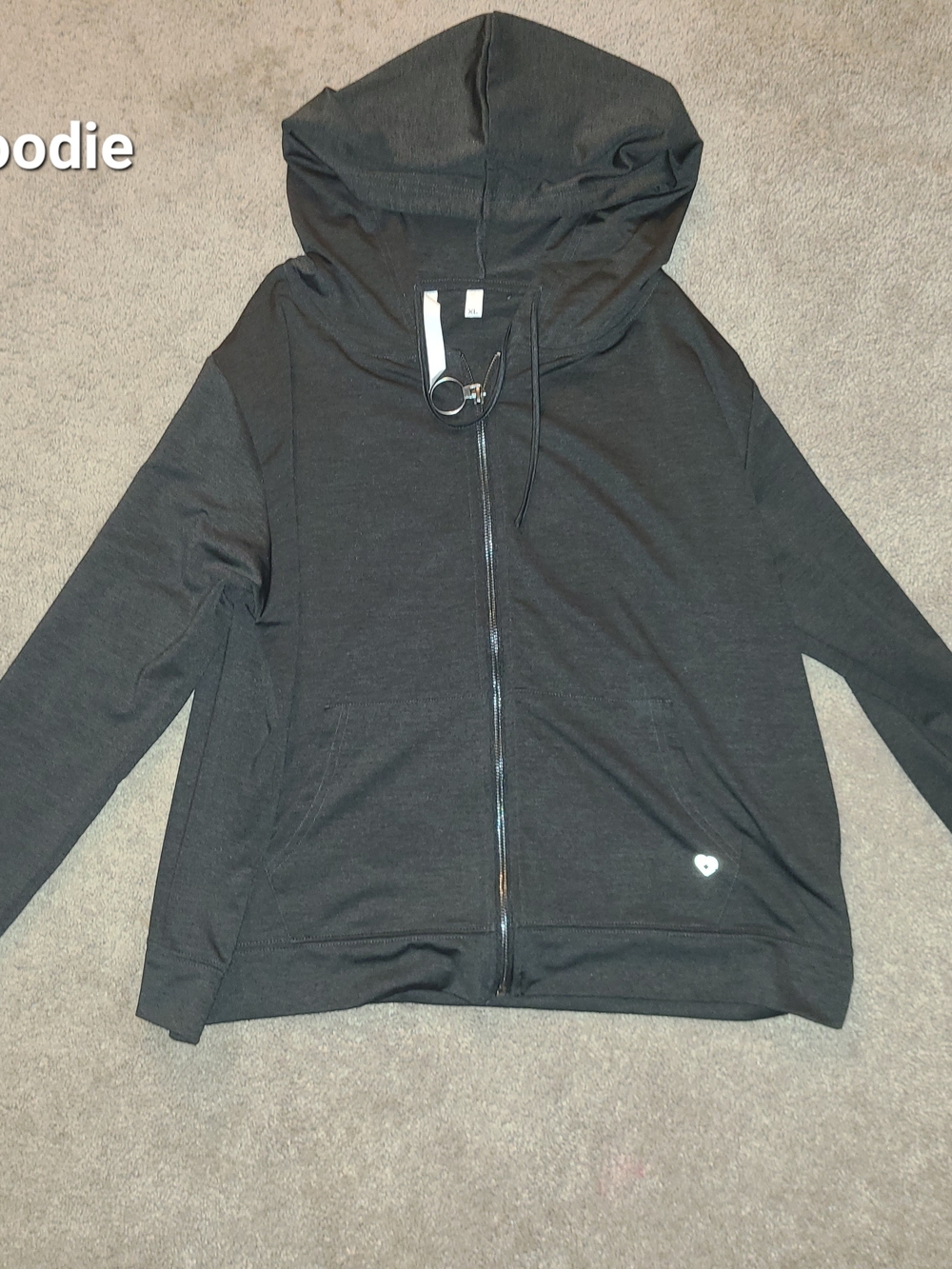 Colosseum Women's Black Hooded Zip Utility Jacket with Ring Pull
